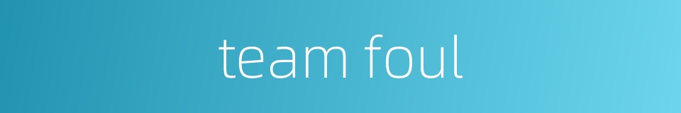 team foul的同义词