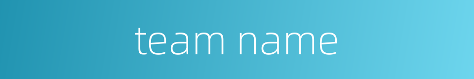 team name的同义词