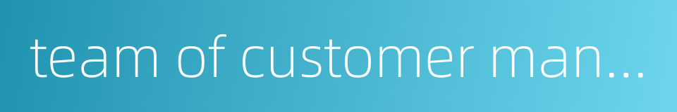 team of customer manager的同义词