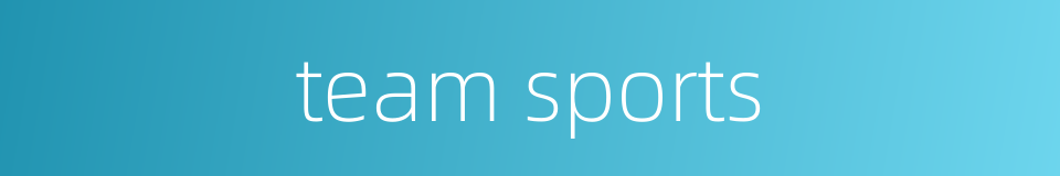 team sports的同义词