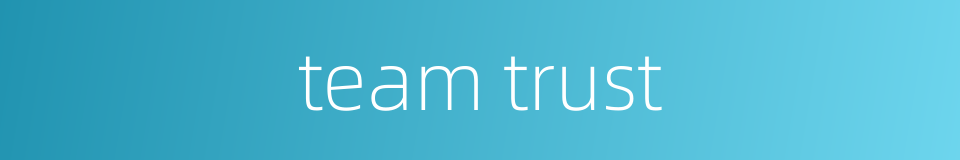 team trust的同义词
