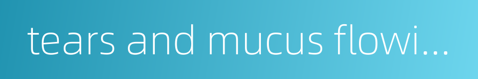 tears and mucus flowing down together的同义词