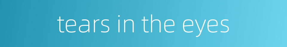 tears in the eyes的同义词