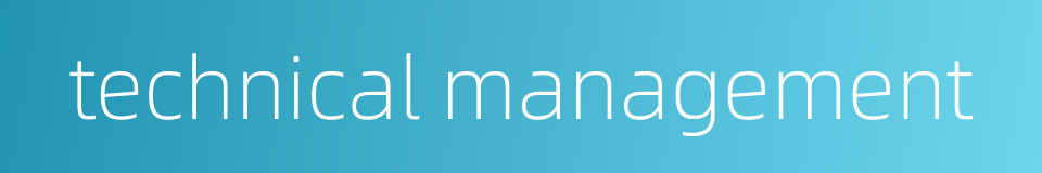 technical management的同义词