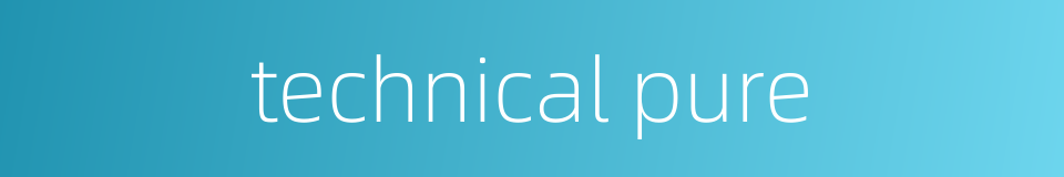 technical pure的同义词