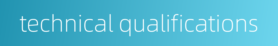 technical qualifications的同义词