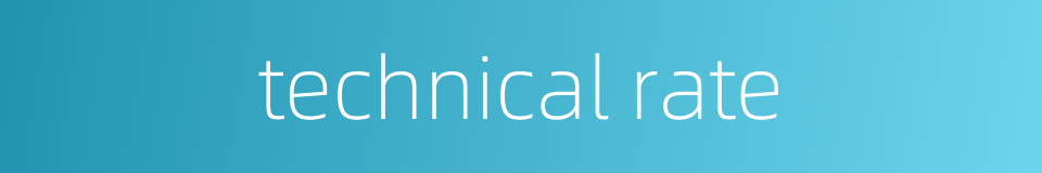technical rate的同义词
