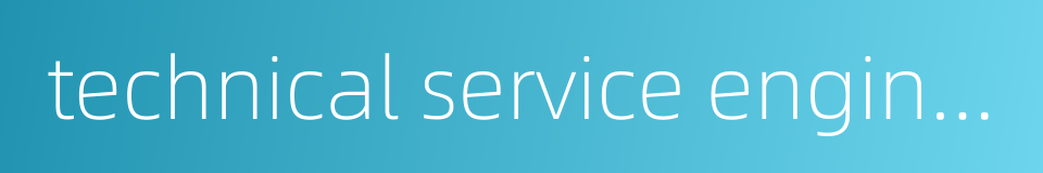 technical service engineer的同义词