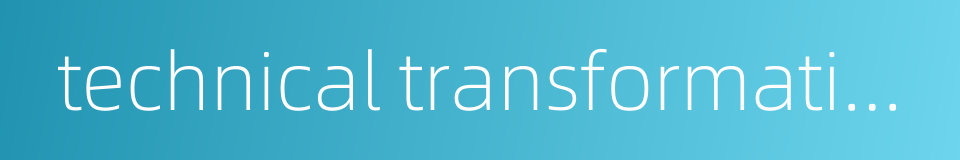 technical transformation plan的同义词