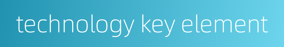 technology key element的同义词