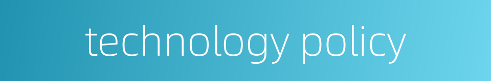 technology policy的同义词