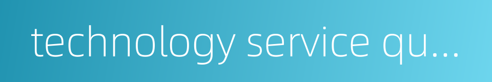technology service quality的同义词