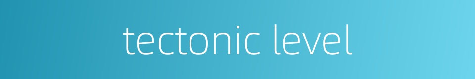 tectonic level的同义词
