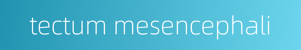 tectum mesencephali的同义词