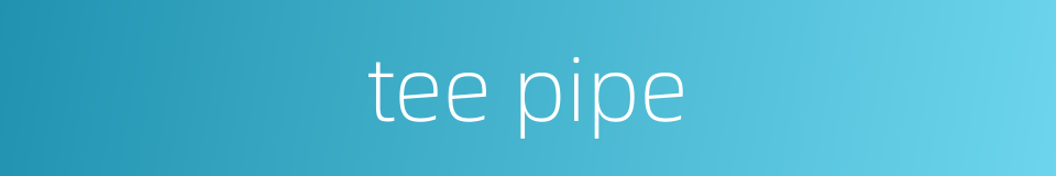 tee pipe的同义词