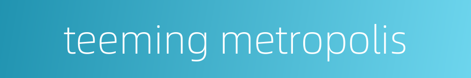 teeming metropolis的同义词