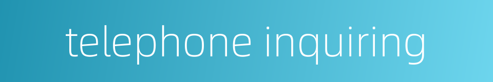 telephone inquiring的同义词