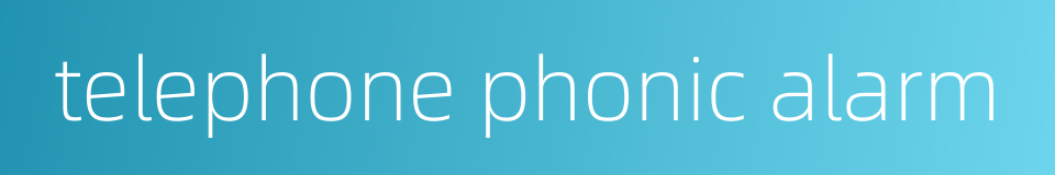 telephone phonic alarm的同义词