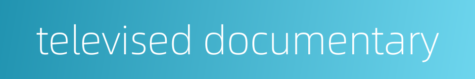 televised documentary的同义词