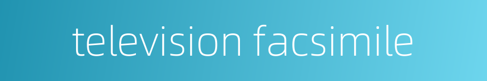 television facsimile的同义词