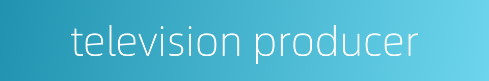 television producer的同义词