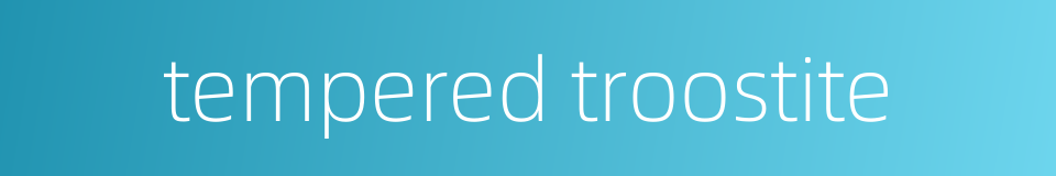 tempered troostite的同义词