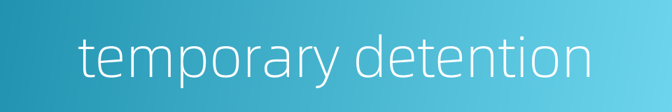 temporary detention的同义词