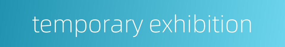 temporary exhibition的同义词