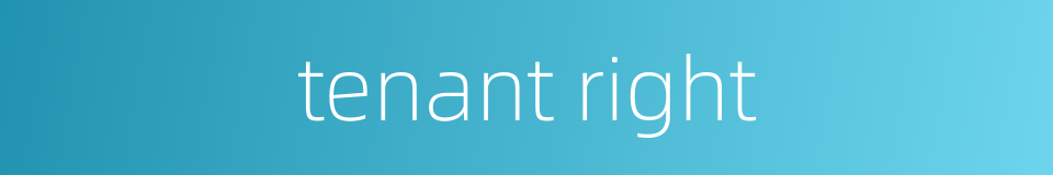 tenant right的同义词