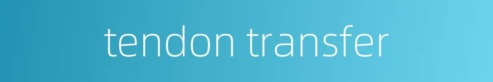 tendon transfer的同义词