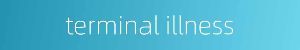 terminal illness的同义词