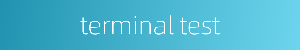 terminal test的同义词