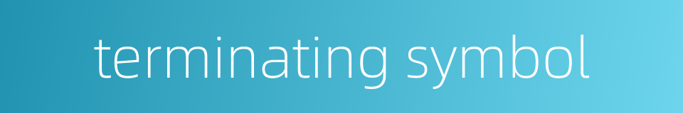 terminating symbol的同义词
