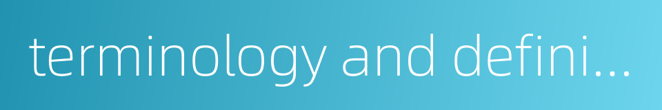terminology and definition的同义词