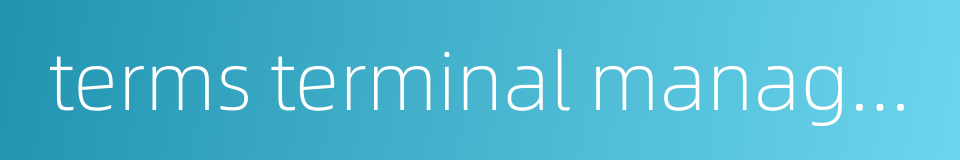 terms terminal management system的同义词
