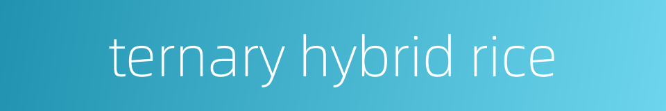 ternary hybrid rice的同义词