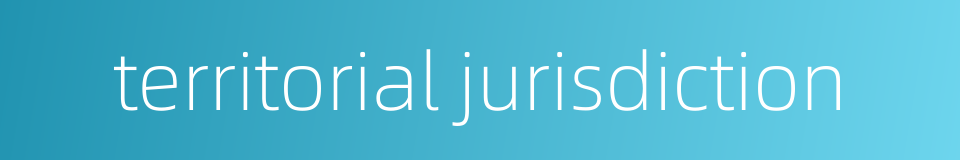 territorial jurisdiction的同义词