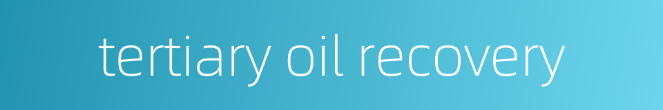 tertiary oil recovery的同义词