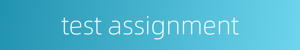 test assignment的同义词