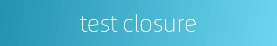 test closure的同义词