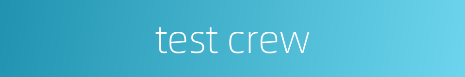 test crew的同义词