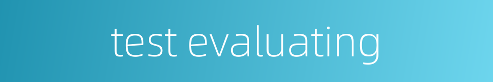 test evaluating的同义词