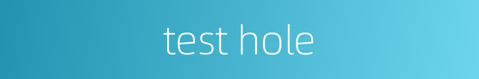 test hole的同义词