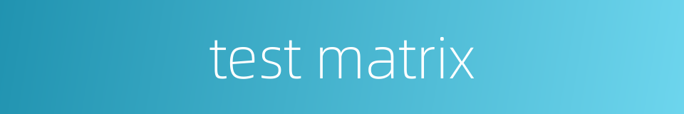 test matrix的同义词