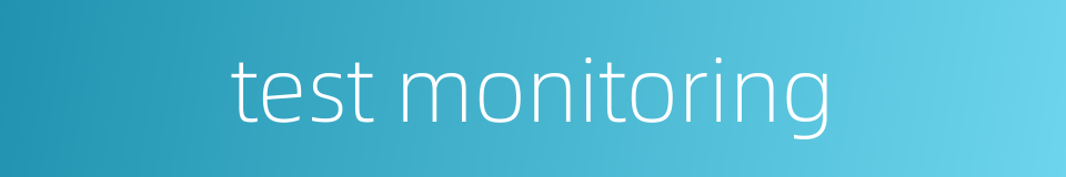 test monitoring的同义词