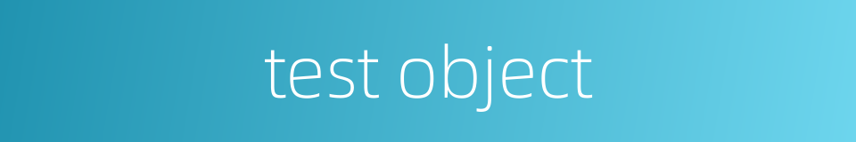 test object的同义词