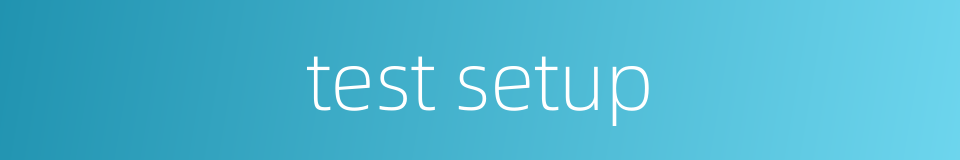 test setup的同义词