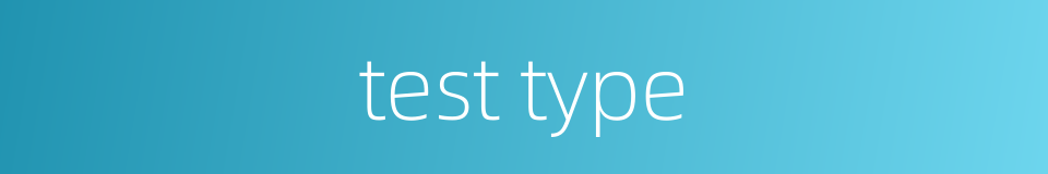 test type的同义词