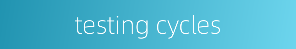 testing cycles的同义词