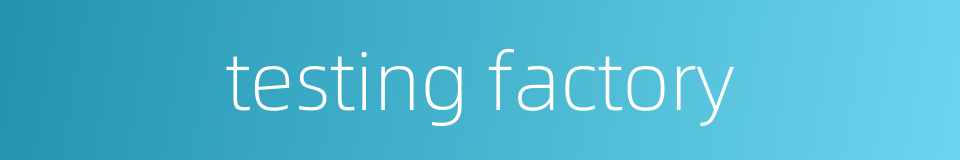 testing factory的同义词